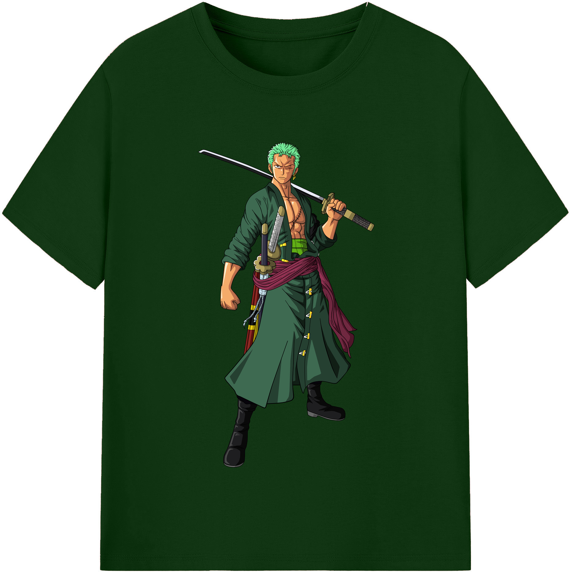 ワンピース ロロノア・ゾロ ONE PIECE Roronoa Zoro 綿100％半袖Tシャツ（フロントプリント）